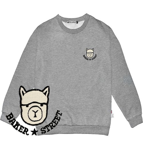英國 BAKER STREET 貝克街 Embroidery-BKST alpaca 羊駝星星 刺繡 梳搖剪圓T