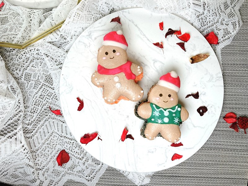 聖誕薑餅人造型馬卡龍 Gingerbread man Macaron - 蛋糕/甜點 - 其他材質 粉紅色