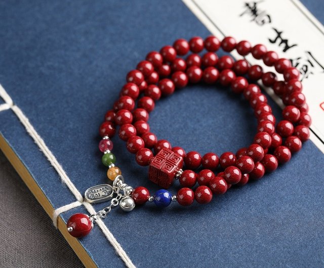 Natural Purple Golden Cinnabar Bracelet To Ward Off Evil Spirits