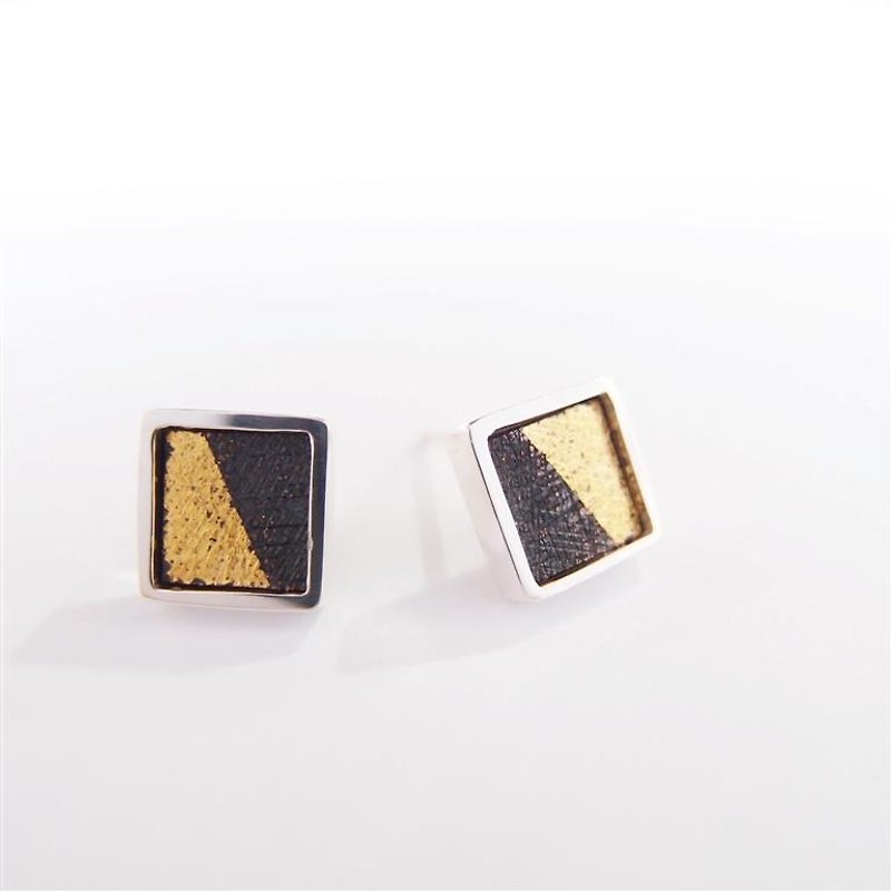 One centimeter square A-925 Silver earrings - ต่างหู - โลหะ 