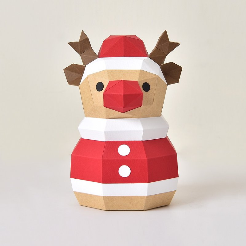 3D紙模型-做到好成品-節日系列-小雪人-聖誕節 擺飾 - 木工/竹藝/紙雕 - 紙 多色