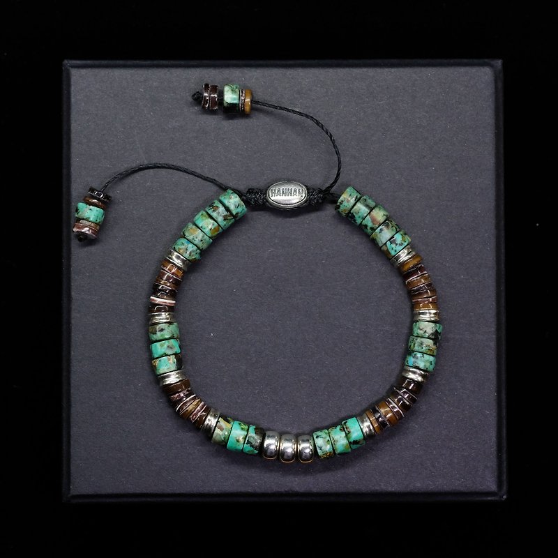 Hanhan Jewelry handmade silver 925 sterling silver turquoise shell bracelet - Bracelets - Stone Multicolor