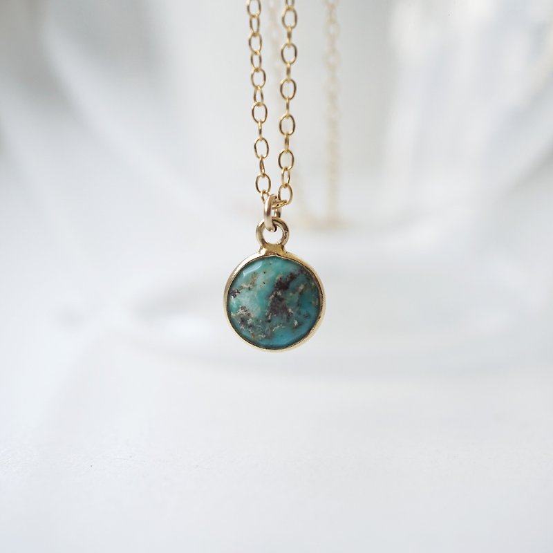 HAMSA Necklace - 14K Gold Filled - Necklaces - Gemstone Green