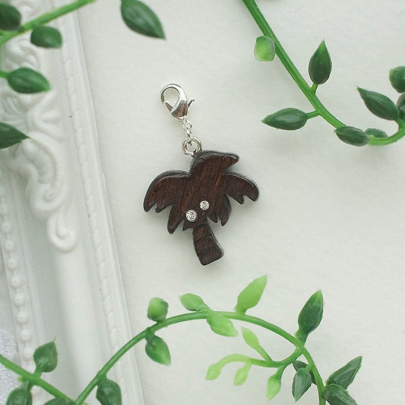 Palm Tree wooden charm - Charms - Wood Brown