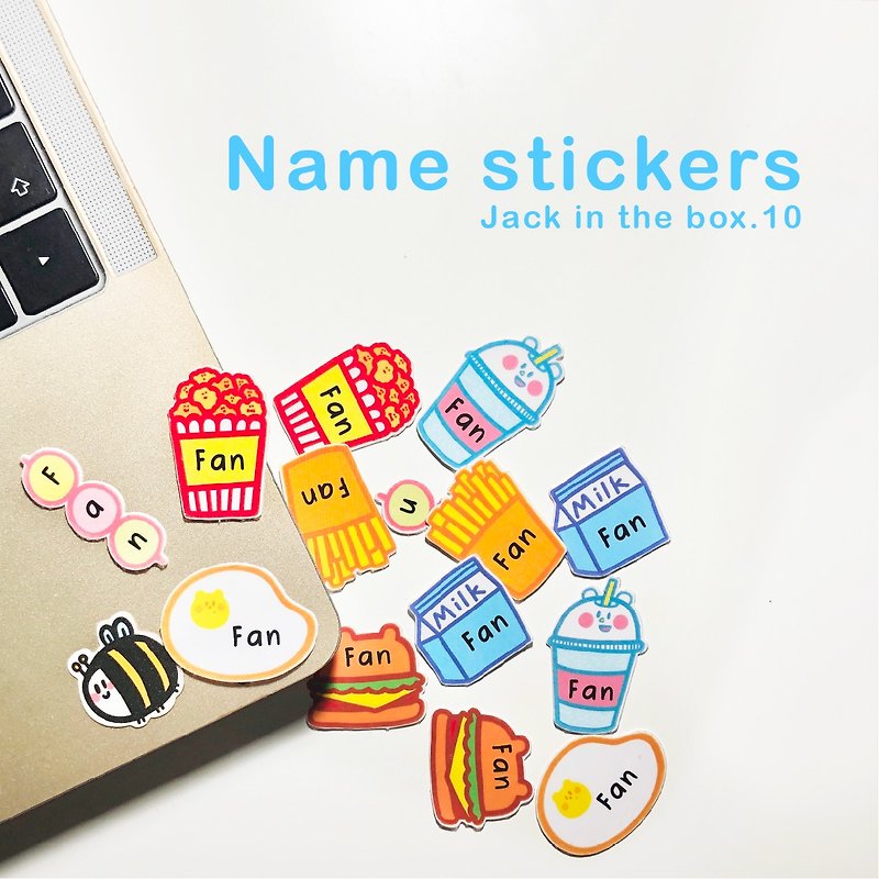 There are a variety of Jackinthebox food name stickers - สติกเกอร์ - กระดาษ 