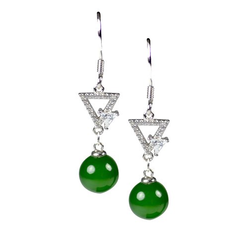 正佳珠寶 Gemsrich Jewelry 【正佳珠寶】和田碧玉 8mm圓珠 天然頂級菠菜綠碧玉 925銀白K