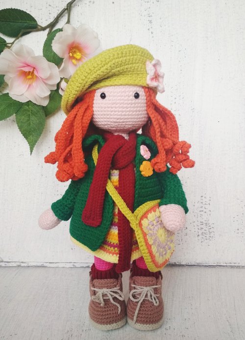 TatiStoreShop 鉤針霍道夫娃娃。 內部蒂爾達娃娃. 娃娃是她的禮物. Amigurumi