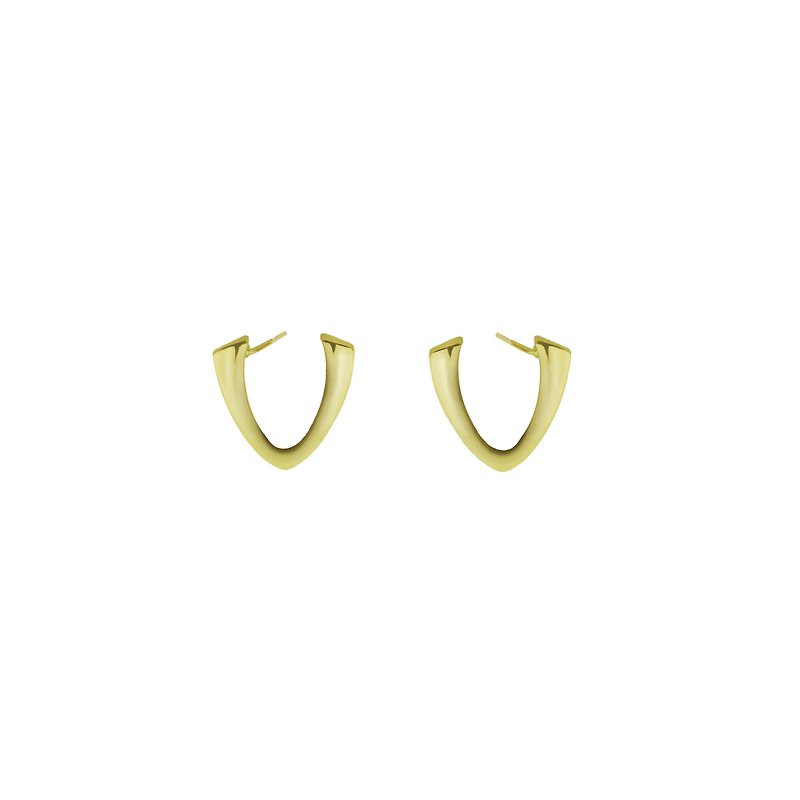 Ethernet minimalist earrings AKASA GOLD - ต่างหู - โลหะ สีทอง