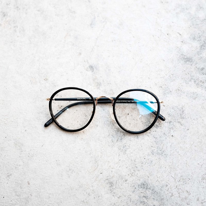 【目目商行】韓國新款 復古大框 圓框 板材眼鏡 鏡框 百搭黑 - 眼鏡/眼鏡框 - 其他材質 黑色