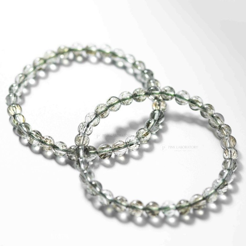 Green Tourmaline Rutilated Quartz Bracelet - สร้อยข้อมือ - คริสตัล สีเขียว