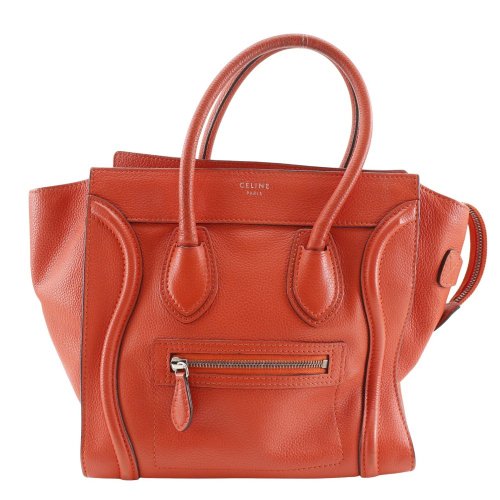 【セリーヌ】　ラゲージ　赤 CELINE 中古品 セリーヌ ラゲージ ミニショッパー ハンドバッグ