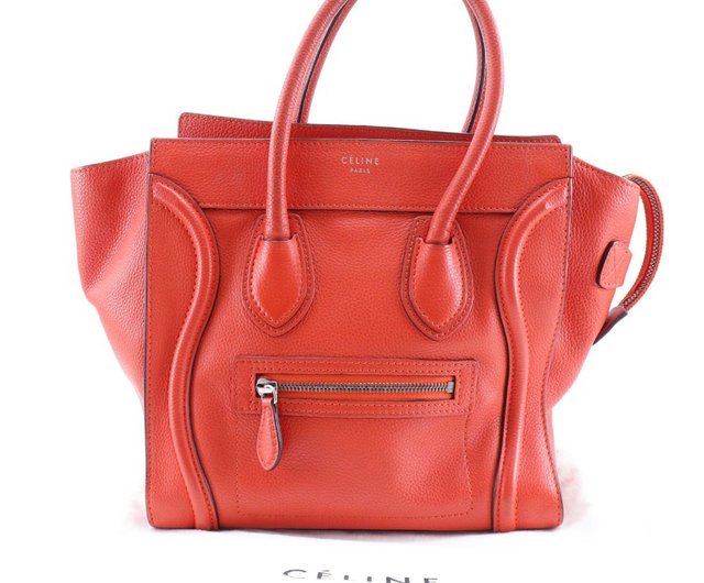 美品 セリーヌ ラゲージ マイクロショッパー ハンドバッグ レザー レッド 赤 CELINE - CELINE ラゲージマイクロショッパー レッドの通販 by