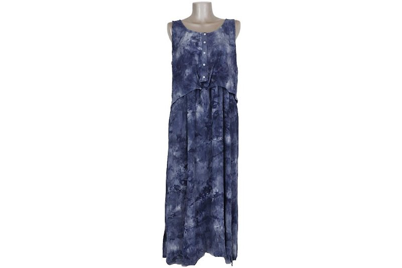 ムラ染めサマードレスセットアップ＜インディゴ＞ - 連身裙 - 其他材質 藍色
