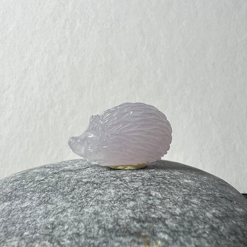 萌寵 | 冰種紫羅蘭刺蝟 - 項鍊 - 玉石 紫色