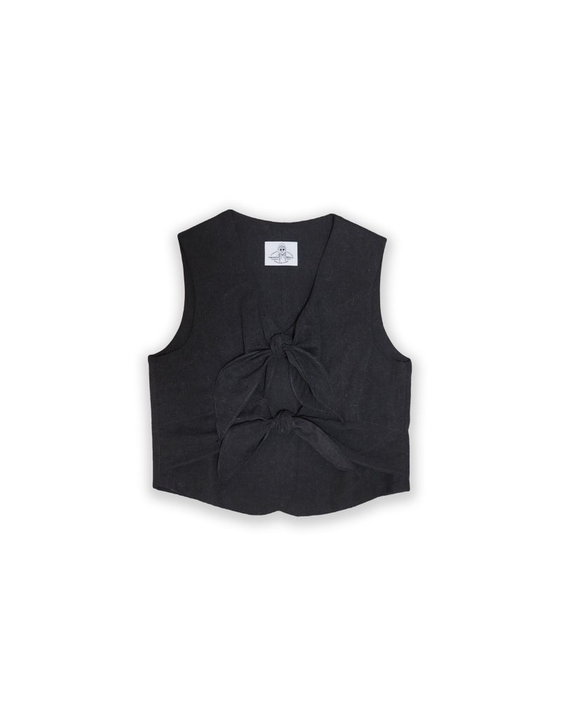 Bowti Vest - เสื้อกั๊กผู้หญิง - ผ้าฝ้าย/ผ้าลินิน 