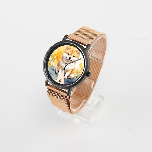 需有其錶旗艦店 原創設計錶款專賣 需有其錶原創 藝術版柴犬防水米蘭磁吸手錶 中性錶 女錶 客製化