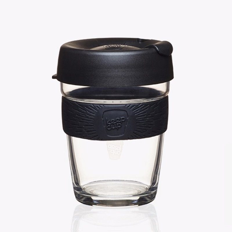 340cc【環保隨行杯KEEPCUP】(黑色)澳洲正品 KeepCup 玻璃雕刻咖啡隨行杯 12oz咖啡杯 - 其他 - 玻璃 黑色