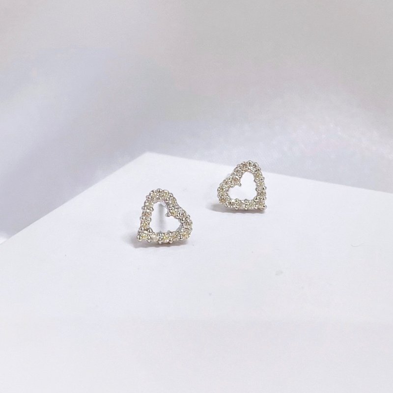 925 sterling silver | sweet heart _ earrings - Earrings & Clip-ons - Precious Metals 