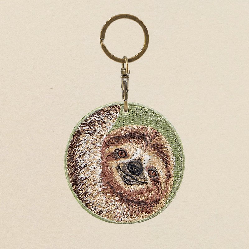 EMJOUR Double-sided Embroidery Charm - Sloth | Realistic Embroidery - Charms - Thread Green