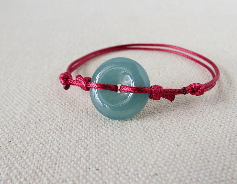 [Peace and good luck] Ping An Jade Korean Wax Thread Bracelet*AA16*Lucky and safe - Bracelets - Gemstone Multicolor