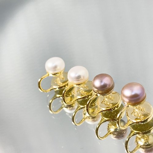 麋鹿斑斑 夾式耳環 | Pearl | 珍珠 (金)