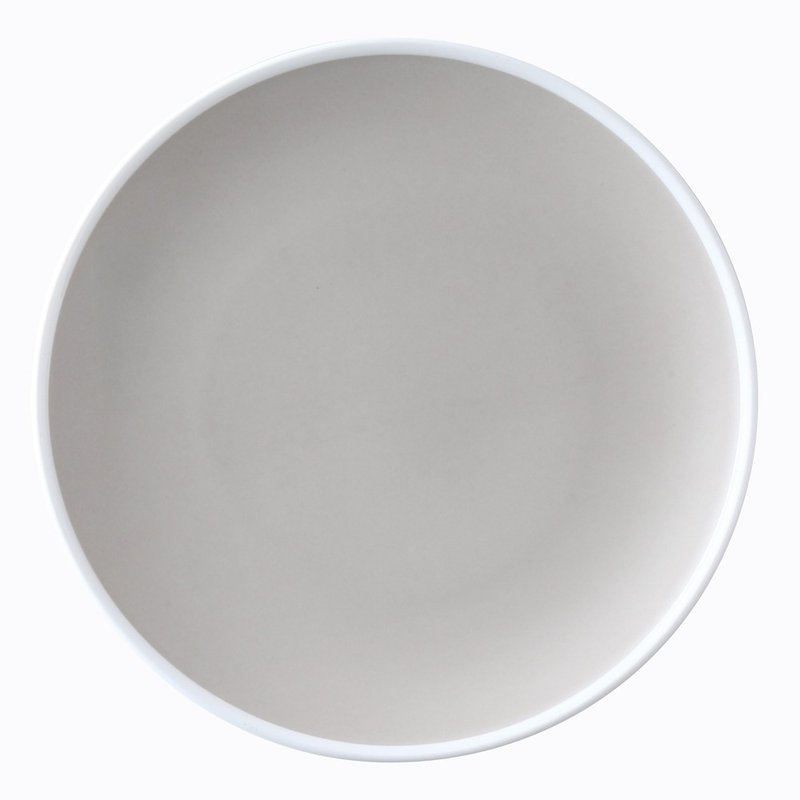 Portulaca Noon Flower Bone China 21cm Flat Plate (Grey) - จานและถาด - เครื่องลายคราม สีเทา