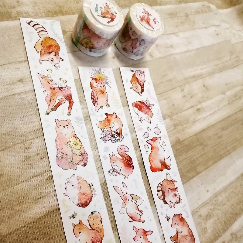 Spring and summer small animals - Washi Tape - Paper Multicolor