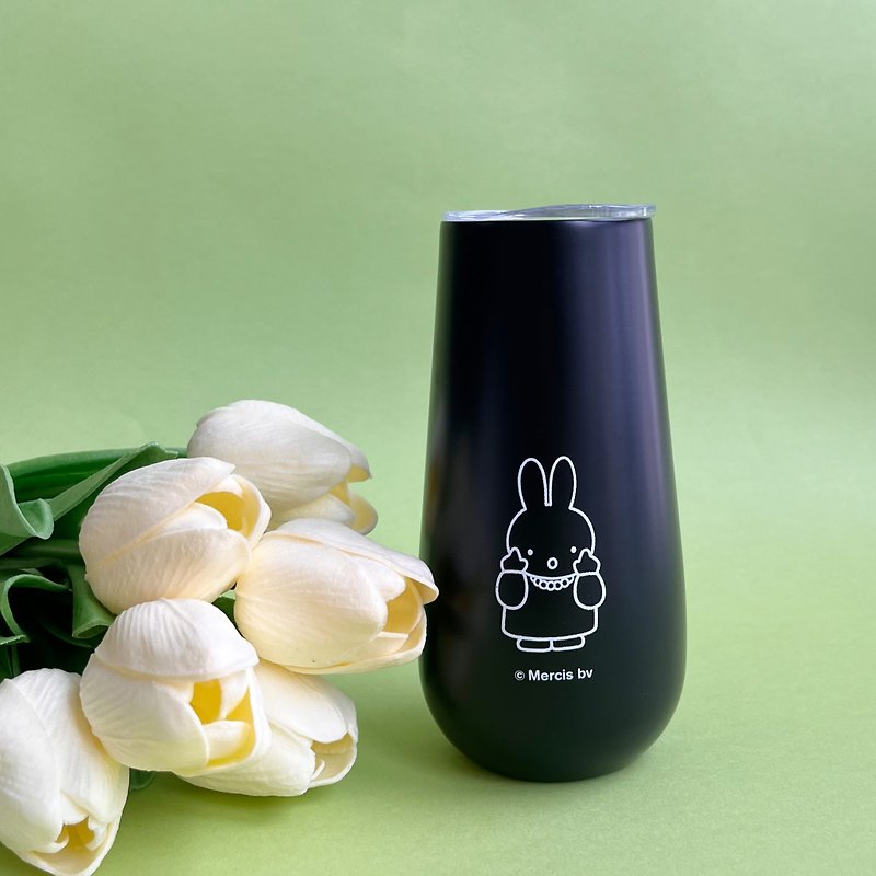 【Pinkoi x miffy】Faranci small outdoor portable cup Stainless Steel black egg-shaped cup - Cups - Other Materials Black