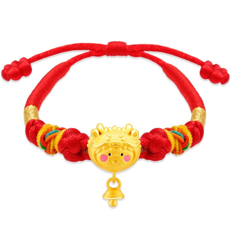 [Children's Painted Gold Jewelry] Dragon Baby Pacifier Children's Red String Bracelet Approximately Weighing 0.41 Money (Miyue Gold Jewelry) - ของขวัญวันครบรอบ - ทอง 24 เค สีทอง