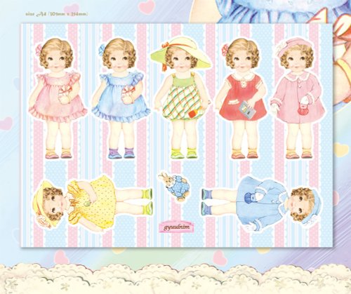 GyuulNim Paper doll Wrapping Paper - chloe / Scrapbook Paper / 30sheet A4 size 120g