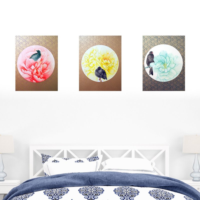 初生/嬌羽/靜好__彩墨/手繪/40.5x30.5cm - 海報/掛畫/掛布 - 紙 多色