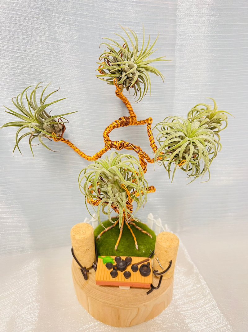 創意空鳳架  樹下泡茶款 辦公室 桌上展示架 - 盆栽/植栽 - 木頭 咖啡色