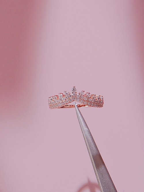 Lafit 仙境公主 — 仙氣系玫瑰金皇冠設計戒指 女生儀式感禮物