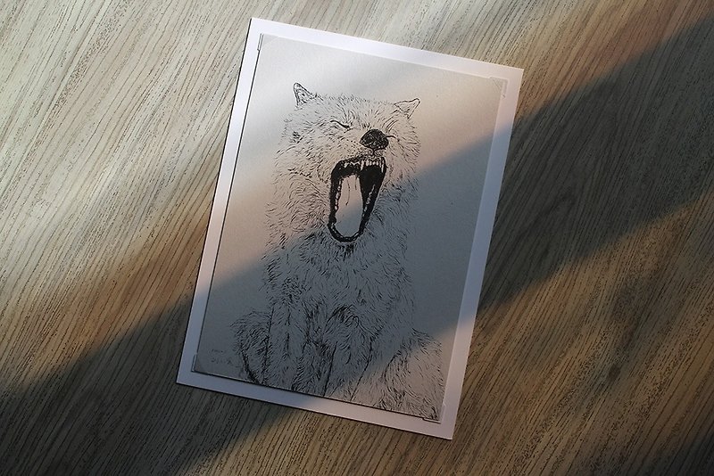 見つめられた動物シリーズデジタルプリントコピーNo.3 | SAKOSTUDIO - ポスター・絵 - 紙 ホワイト