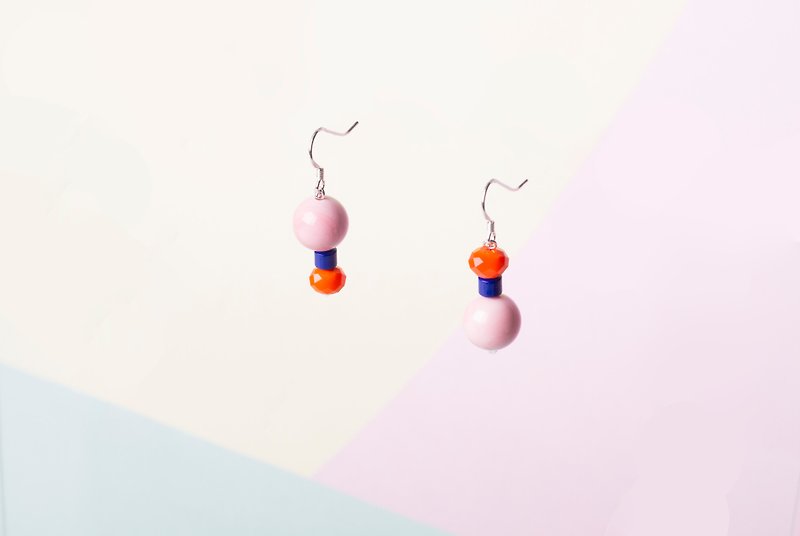 YUNSUO-original design-MEMPHIS style kyanite earrings clips - Earrings & Clip-ons - Gemstone Pink