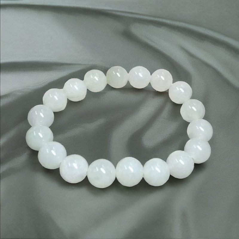 冰種白翡翡翠手珠 | 天然緬甸玉A貨翡翠 | 送禮 - 手鍊/手環 - 玉石 透明