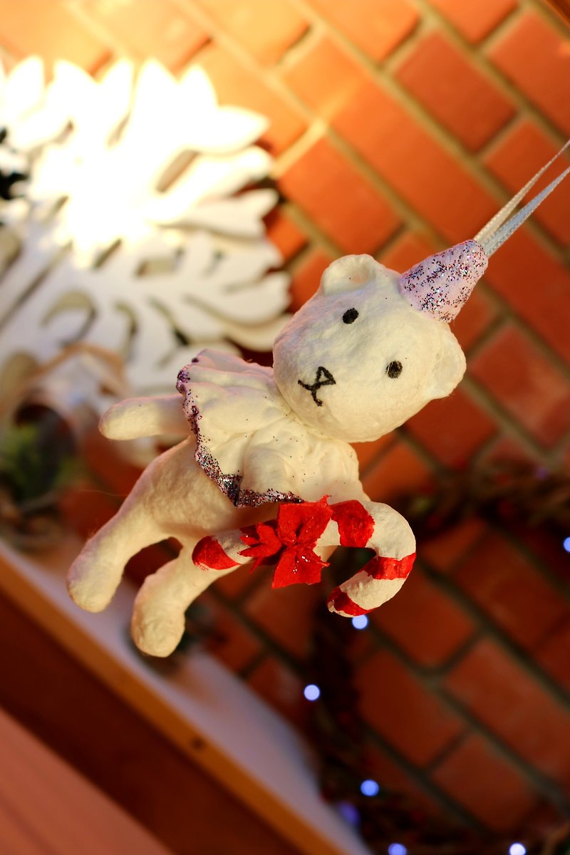 コットン・麻 その他 ホワイト - ホッキョクグマ、紡績綿のおもちゃ、クリスマスツリーのおもちゃ、環境にやさしい