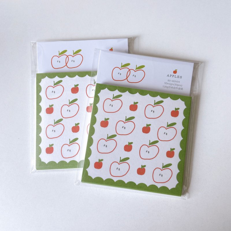 APPLES square sticky notes 8×8cm 30 sheets - กระดาษโน้ต - กระดาษ หลากหลายสี