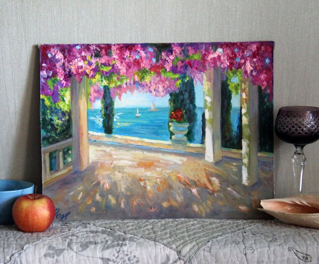 咲く木々 絵画 海景 オリジナルアート 風景 風景画 - ショップ