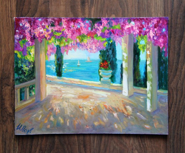 咲く木々 絵画 海景 オリジナルアート 風景 風景画 - ショップ