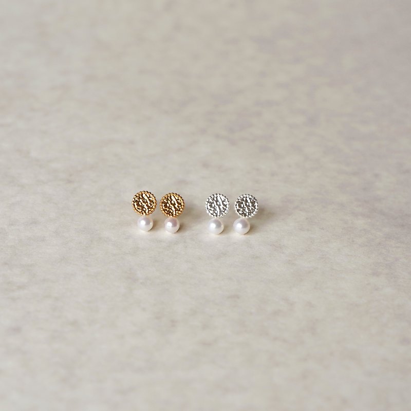 Full moon pearl earrings/ Clip-On clip - ต่างหู - โลหะ หลากหลายสี