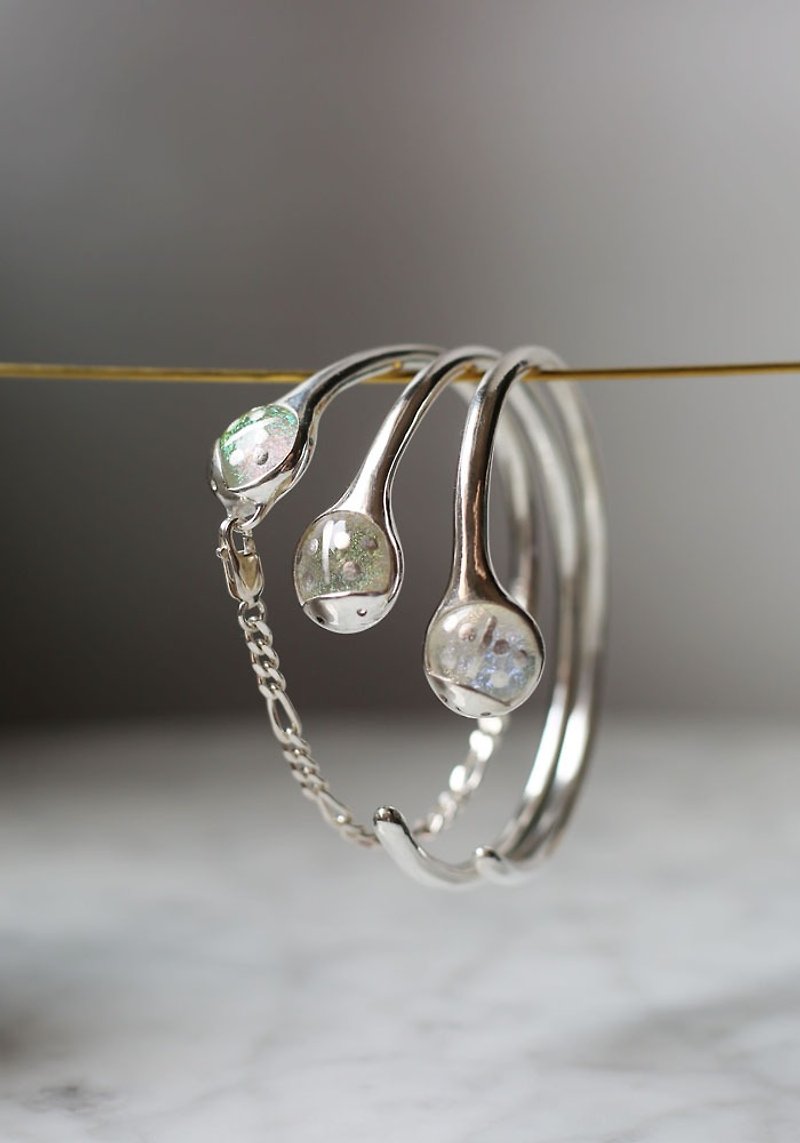 Petite Fille Female Handmade Jewelry Silver Ladybug Jewelry Glass Bracelet Bracelet - Bracelets - Silver Silver