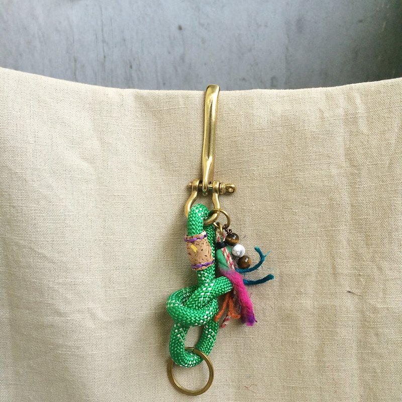 Ethnic climbing rope key chain~ Valentine's Day gift birthday present Christmas gifts Natural wire. Indian. - Other - Other Materials Green