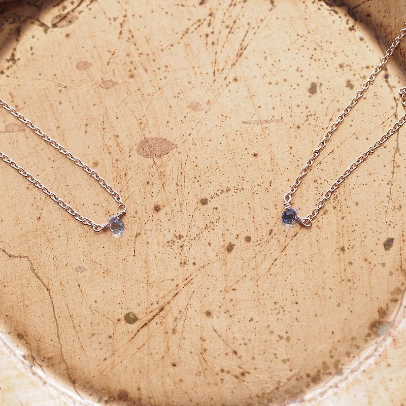 14K gold filled Sapphire Black Spinel Choker necklace Birthstone of September - สร้อยติดคอ - เครื่องเพชรพลอย สีเขียว