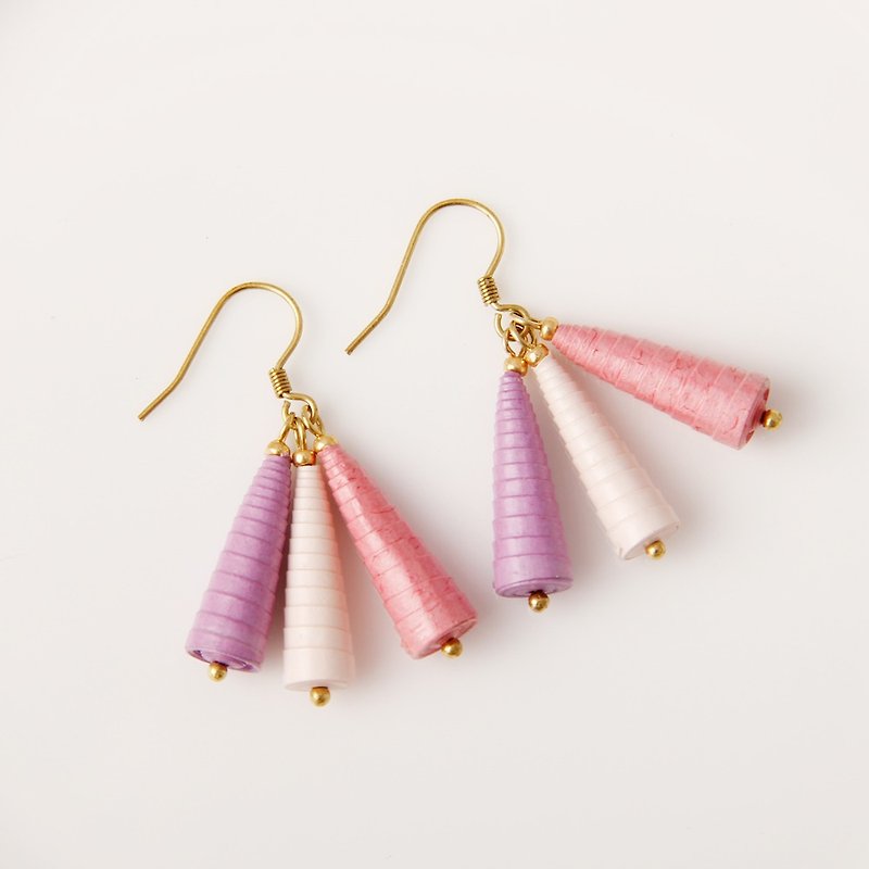 MUSEV pink tri-color awl earrings - Earrings & Clip-ons - Paper Pink