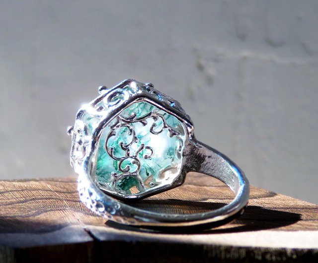 モスアゲート& クォーツリング/ Moss Agate & Quartz Ring - 設計館 ...