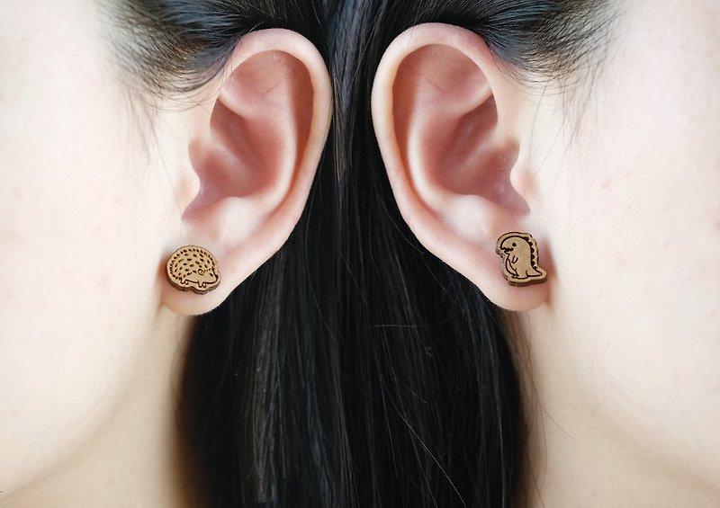 ❖ plain wood earrings ❖ boudoir preferences group _ the whole hall optional 1 + 1 - Earrings & Clip-ons - Paper Brown