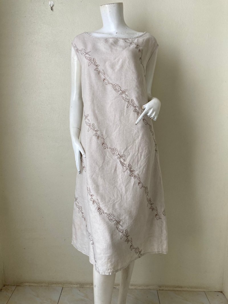 Vintage Eddie Bauer linen dress - size Petite 8 - 洋裝/連身裙 - 棉．麻 