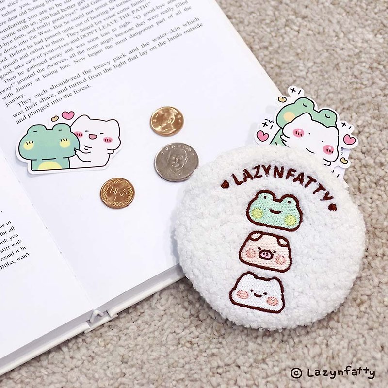 Fatty Cute Embroidered Coin Purse - Coin Purses - Other Materials White