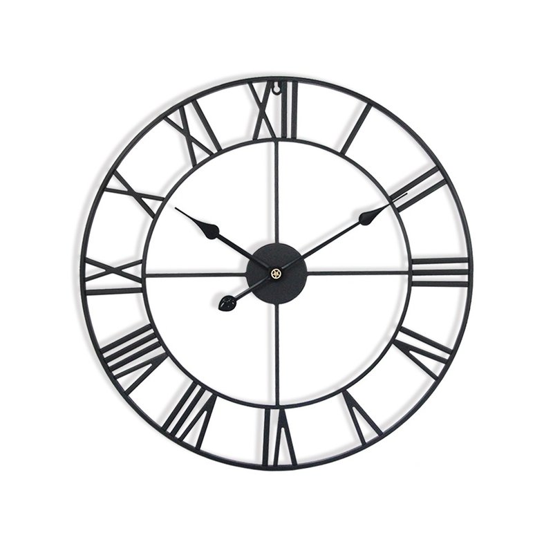 iINDOORS Ironwork Loft Clock.60cm Handmade - Clocks - Other Metals Black